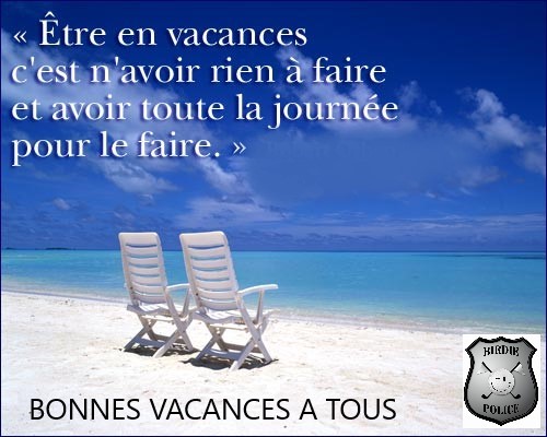 Bonnes vacances en citation birdie police 1